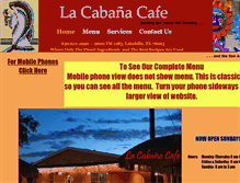 Tablet Screenshot of lacabanacafe.net
